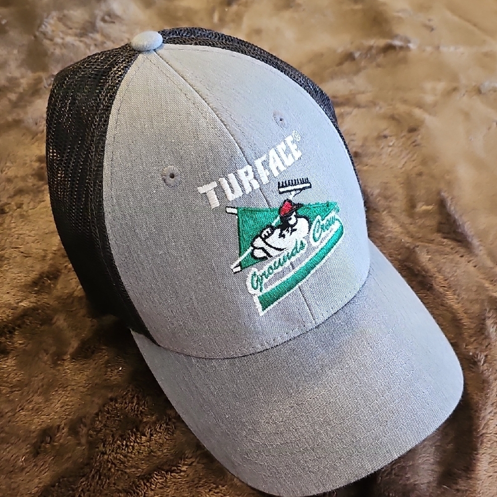 TURFACE Gray and Black Baseball  Cap with Mesh Back!